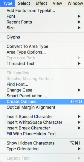 Create Outlines Dropdown Menu