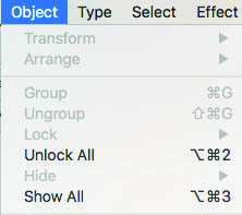 Object Unlock Show All Dropdown 