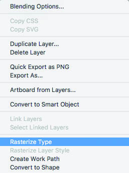 Rasterize Type Dropdown