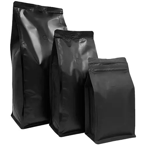 Blank Flat Bottom Pouches & Bag Packaging (White & Black) - Roastar